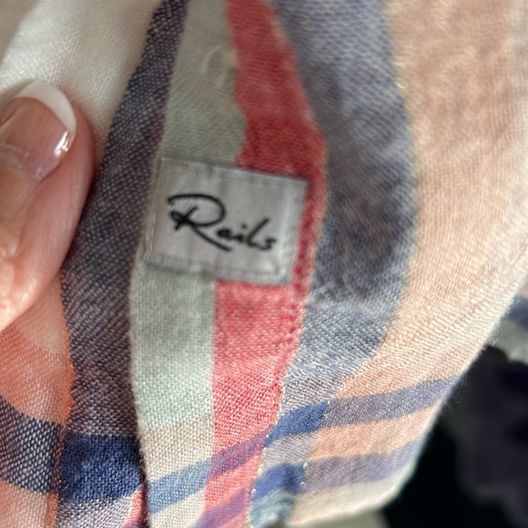 Rails plaid button up striped with metallic shirt size M - Picture 3 of 8
